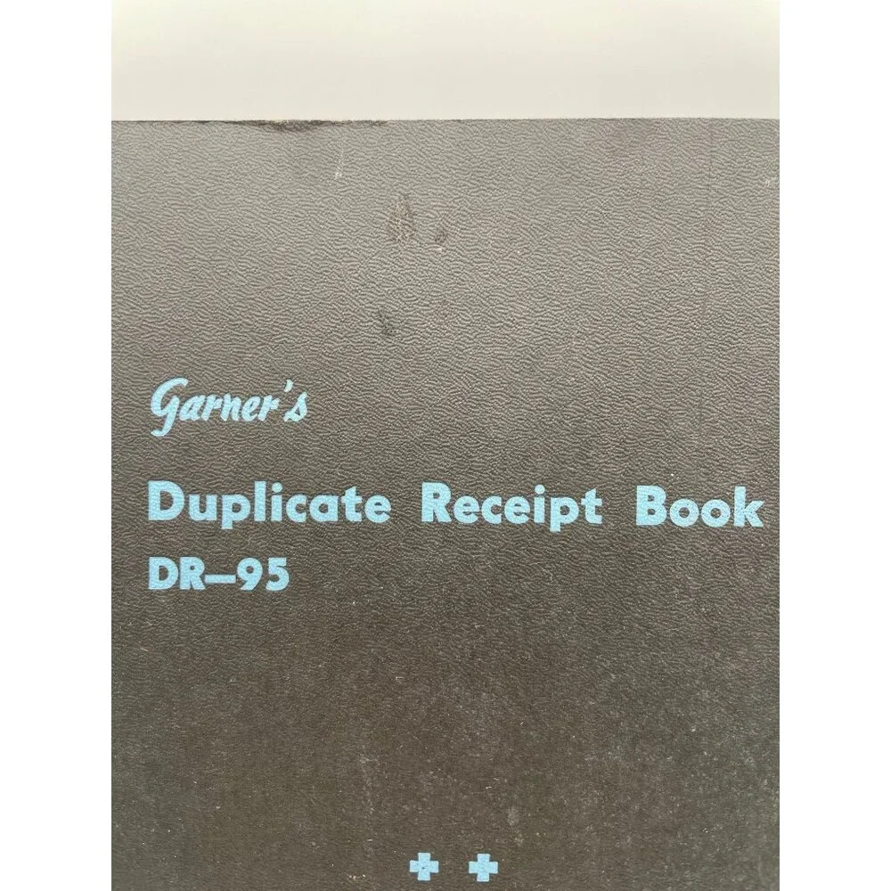 Garners Vintage Duplicate Receipt Book DR-95 By Garner Publishing Co.